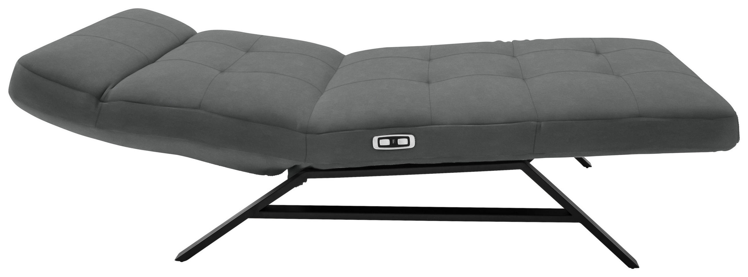 Liege mit motorischer Relaxfkt Mikrofaser Dunkelgrau  - Dunkelgrau/Schwarz, Design, Textil/Metall (120/54-113/158-198cm) - Pure Home Lifestyle
