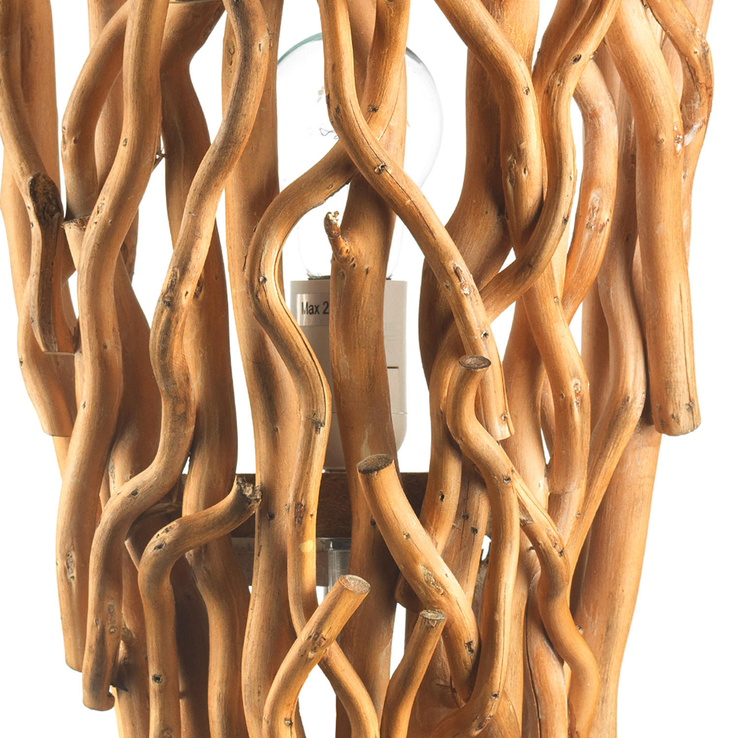 WANDLEUCHTE 24/15/46 cm   - Akaziefarben, Natur, Holz/Metall (24/15/46cm)