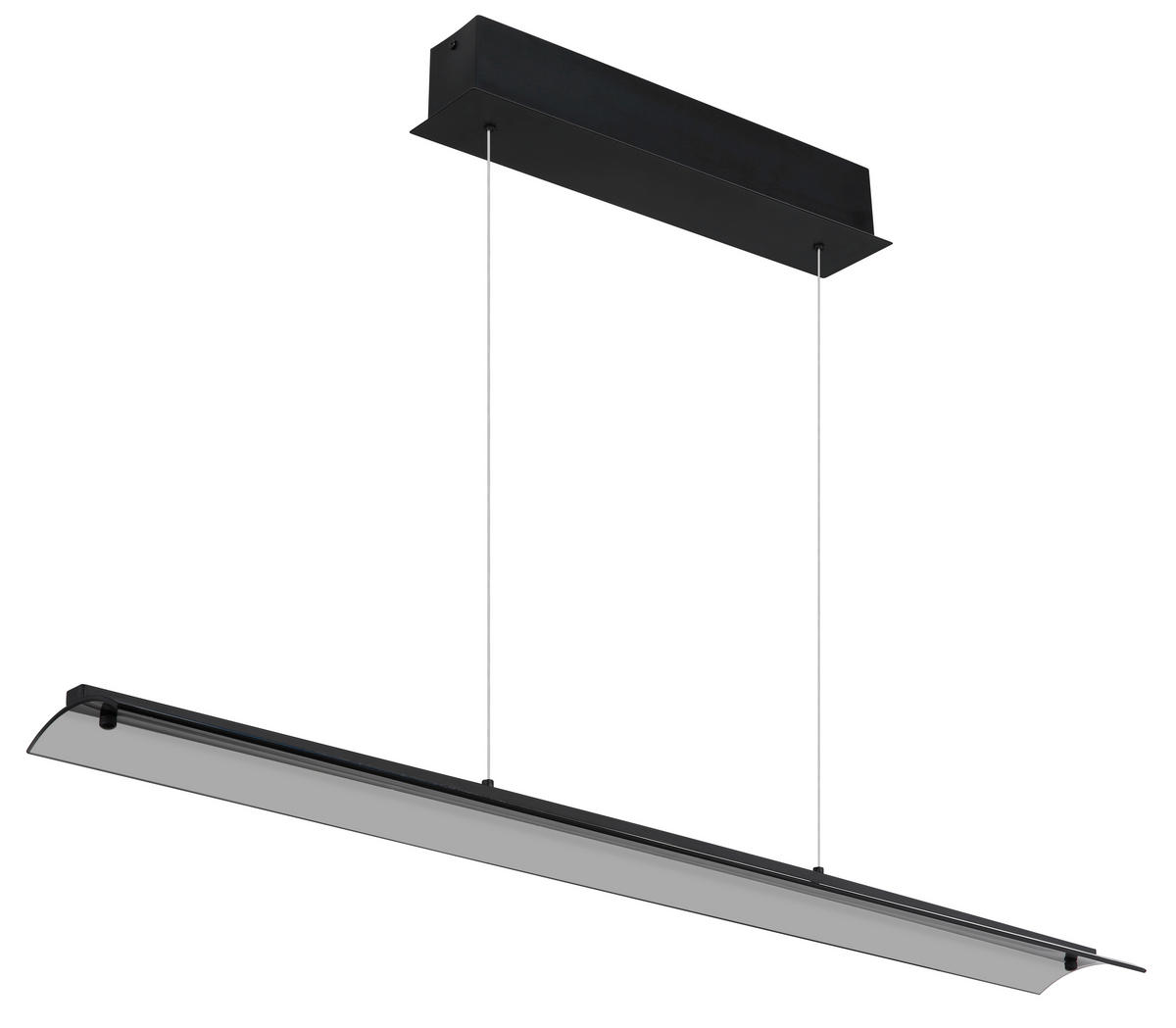 LED-HÄNGELEUCHTE 100/12/150 cm    - Schwarz/Grau, Design, Glas/Metall (100/12/150cm) - Globo
