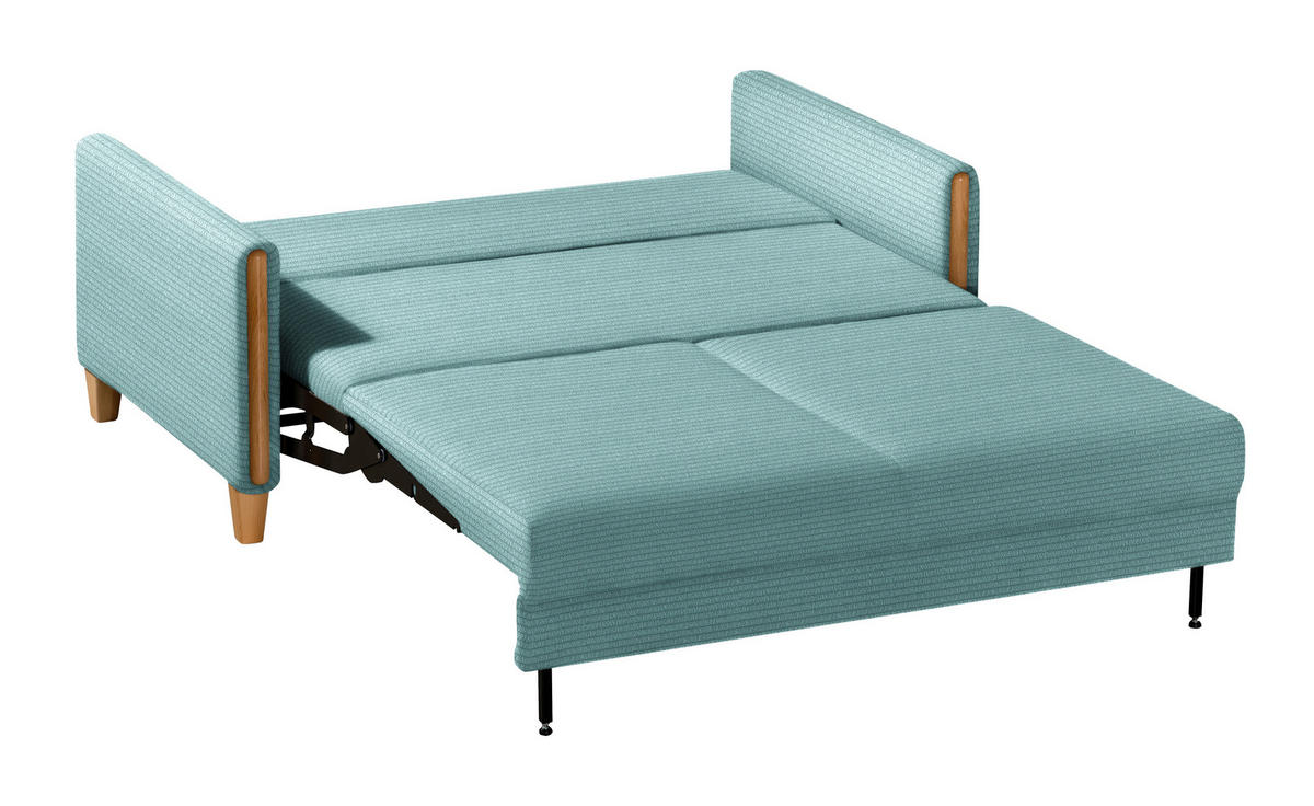 SCHLAFSOFA in Cord Blau, Buchefarben  - Blau/Buchefarben, Design, Holz/Textil (174/88/104cm) - Niels Andersson