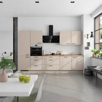KÜCHENBLOCK Easytouch 330 cm  in Eichefarben, Sandfarben  - Sandfarben/Eichefarben, MODERN, Holzwerkstoff/Metall (330cm) - Nobilia