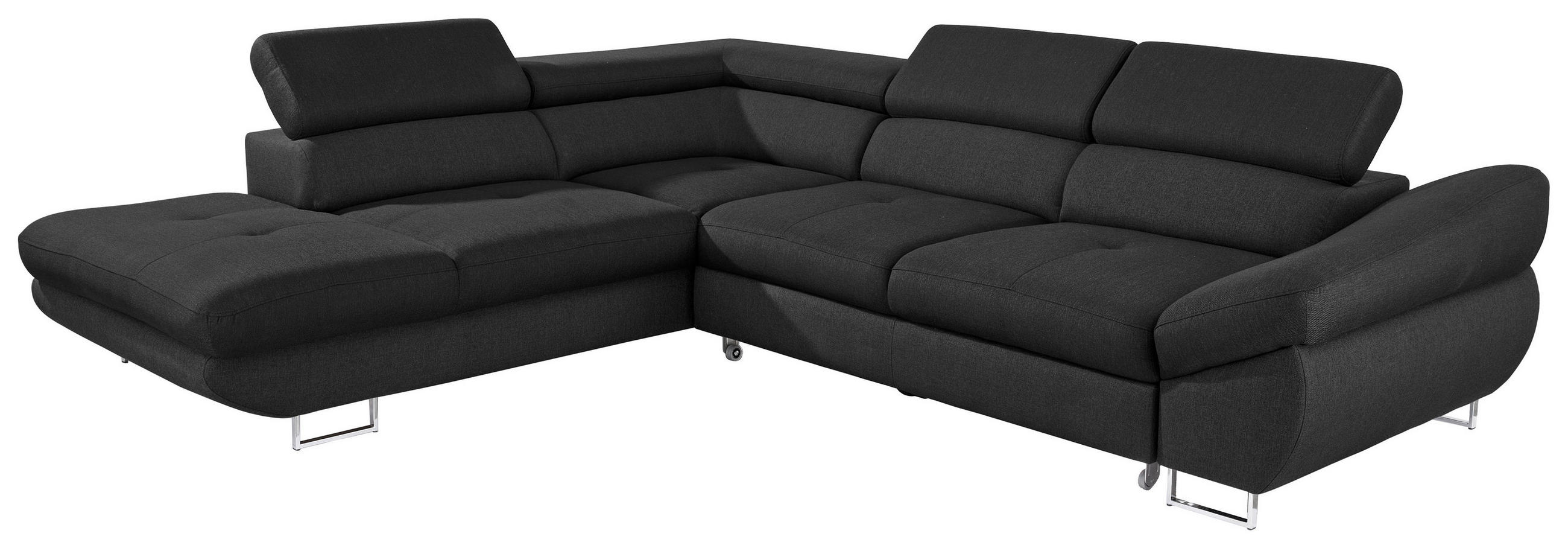 Freisteller von Hom`in ECKSOFA Schwarz Webstoff.