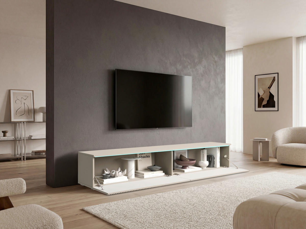 TV-SZEKRÉNY 180/30/33 cm  - bézs/kasmírszínű, Design, műanyag/faalapú anyag (180/30/33cm) - P & B