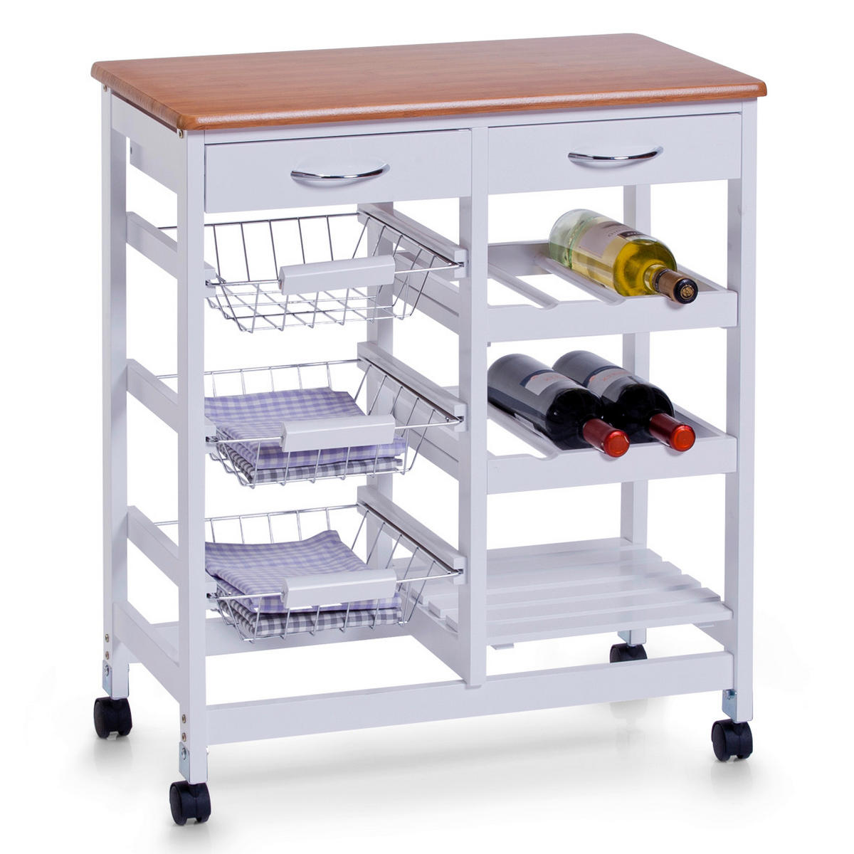 SERVIERWAGEN Weiß  - Weiß, Basics, Holzwerkstoff (66/36/76cm) - Zeller Present