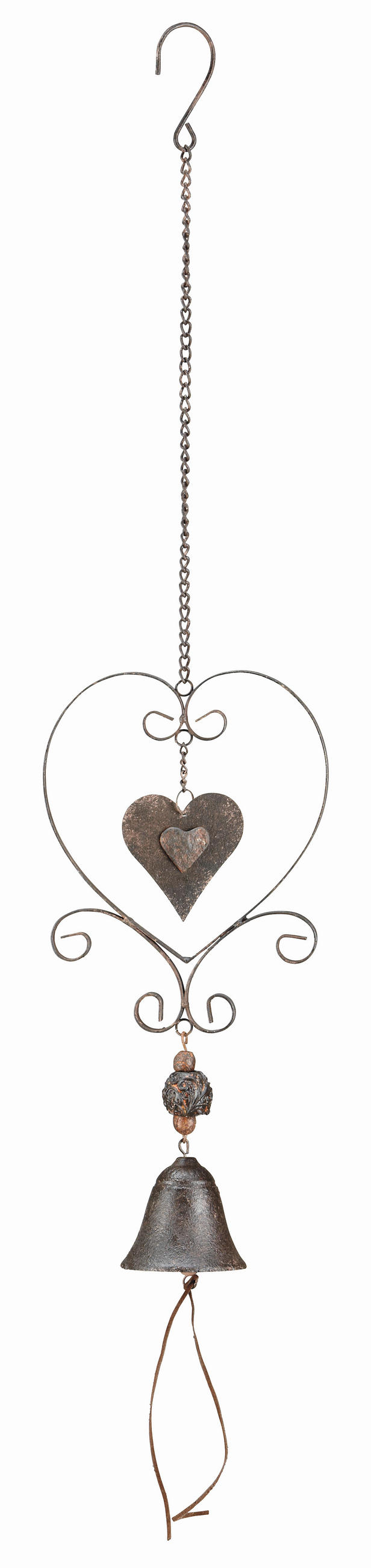 DEKORAČNÍ SRDCE - hnědá, Trend, kov (16/70cm)