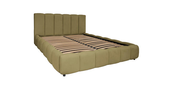 POLSTERBETT Lattenrost, Bettkasten Grün 140/200 cm  - Schwarz/Grün, KONVENTIONELL, Holz/Kunststoff (140/200cm) - Carryhome