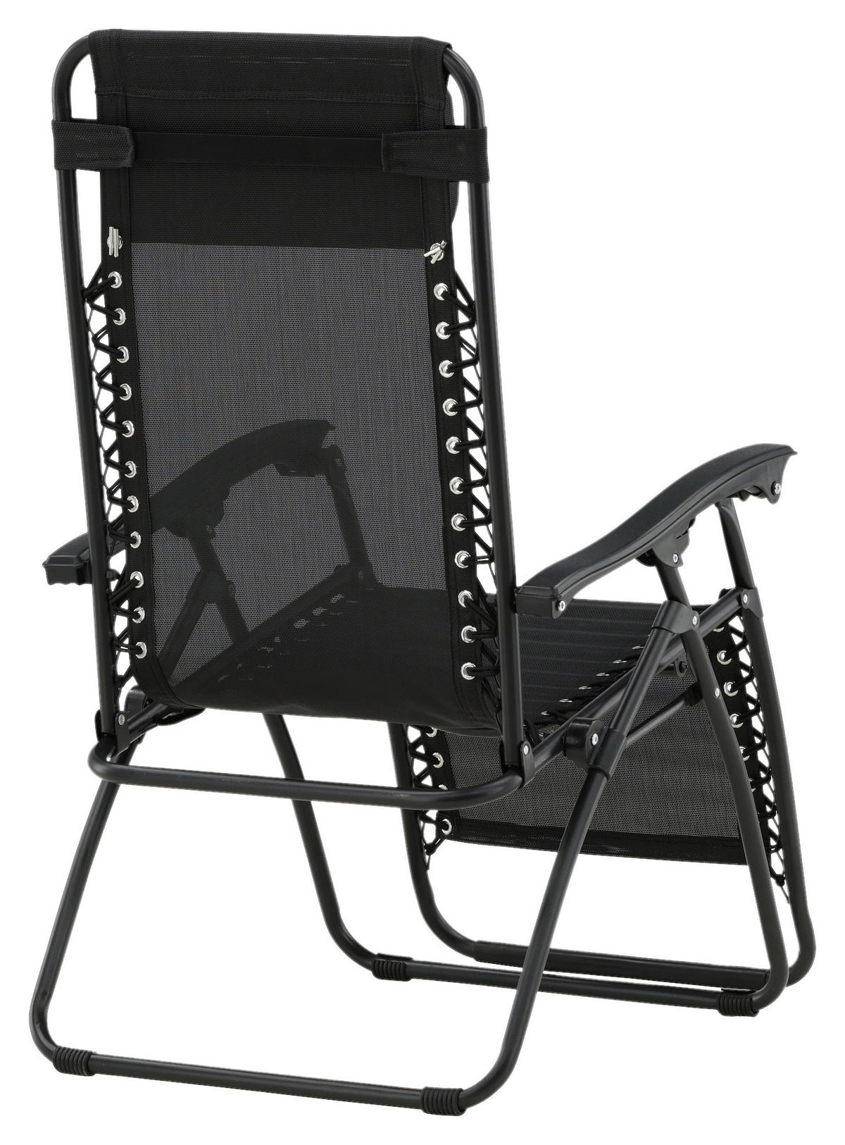 GARTEN-RELAXSESSEL 68/112/90 cm  - Schwarz, KONVENTIONELL, Kunststoff/Textil (68/112/90cm) - Gardenson