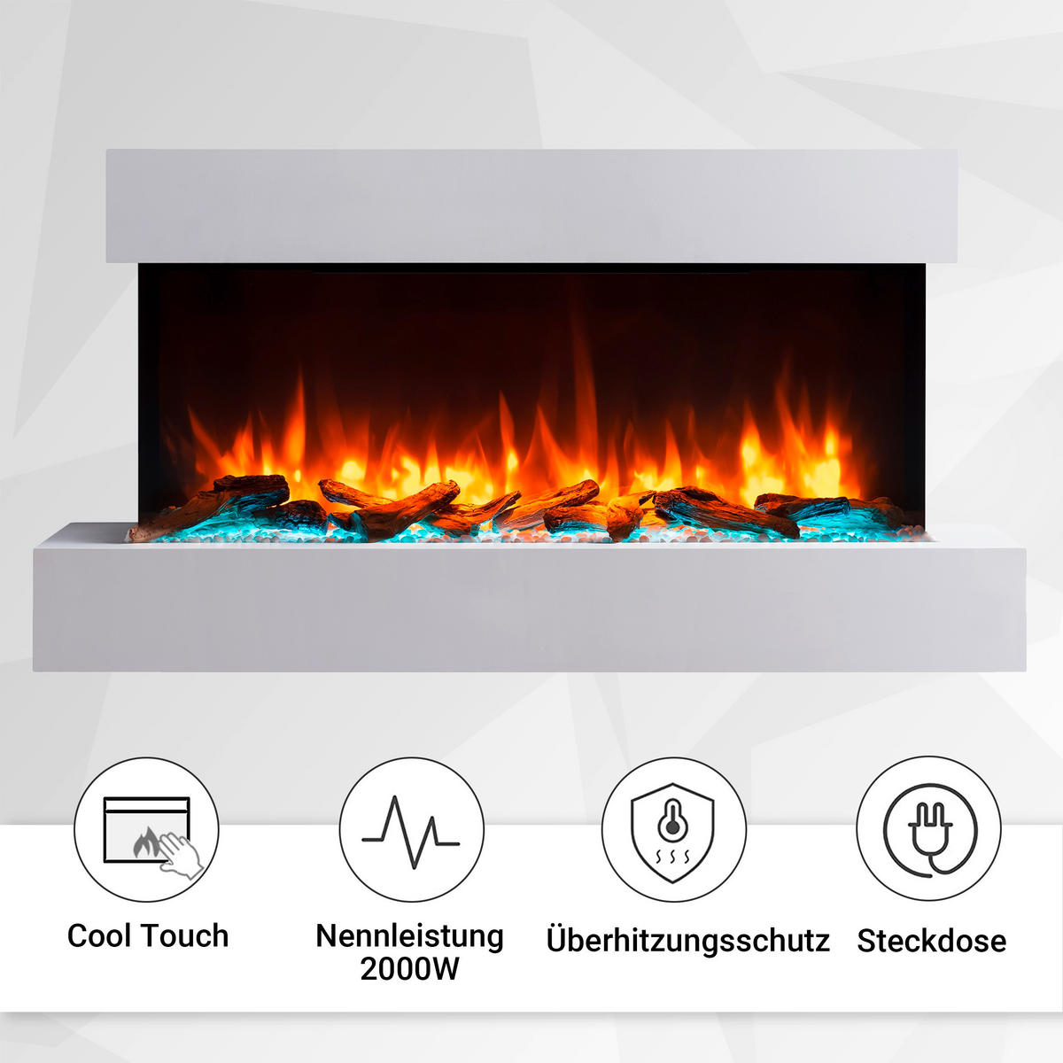 ELEKTROKAMIN - Weiß, Basics, Holzwerkstoff/Metall (110/57/25cm)