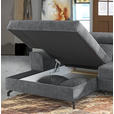 ECKSOFA Grau Velours  - Schwarz/Grau, Design, Textil/Metall (181/267cm) - Carryhome