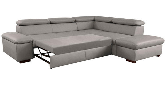 ECKSOFA inkl. Funktion Hellgrau Flachgewebe  - Hellgrau, KONVENTIONELL, Holz/Textil (272/226cm) - Cantus