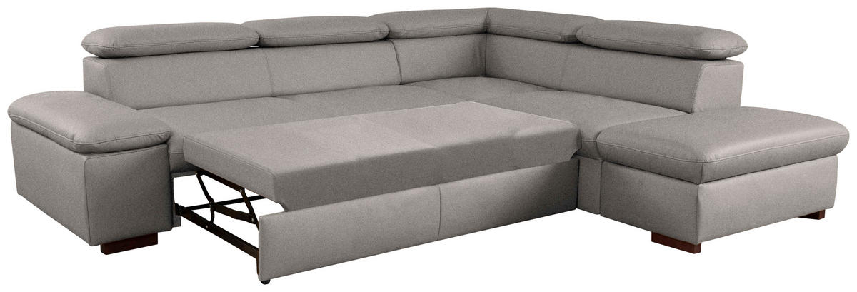 ECKSOFA inkl. Funktion in Flachgewebe Hellgrau  - Hellgrau, Konventionell, Holz/Textil (272/226cm) - Sit & More