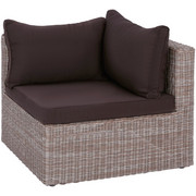 LOUNGEECKTEIL - Dunkelbraun/Schwarz, LIFESTYLE, Kunststoff/Textil (85/67/85cm) - Ambia Garden
