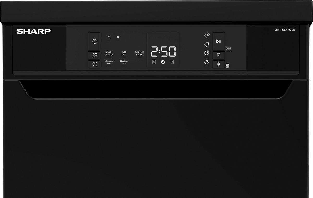 GESCHIRRSPÜLER QW-NS1DF47DB-DE  - Schwarz, KONVENTIONELL, Kunststoff/Metall (59,8/82/57cm) - Sharp