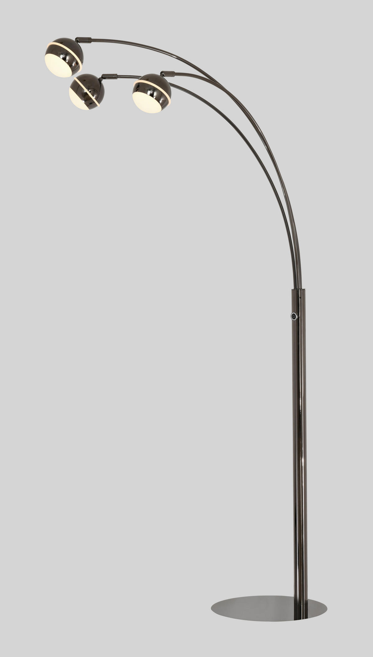 LED-STEHLEUCHTE Luberon 88/164,5/78 cm  - Schwarzchrom, Design, Kunststoff/Metall (88/164,5/78cm)