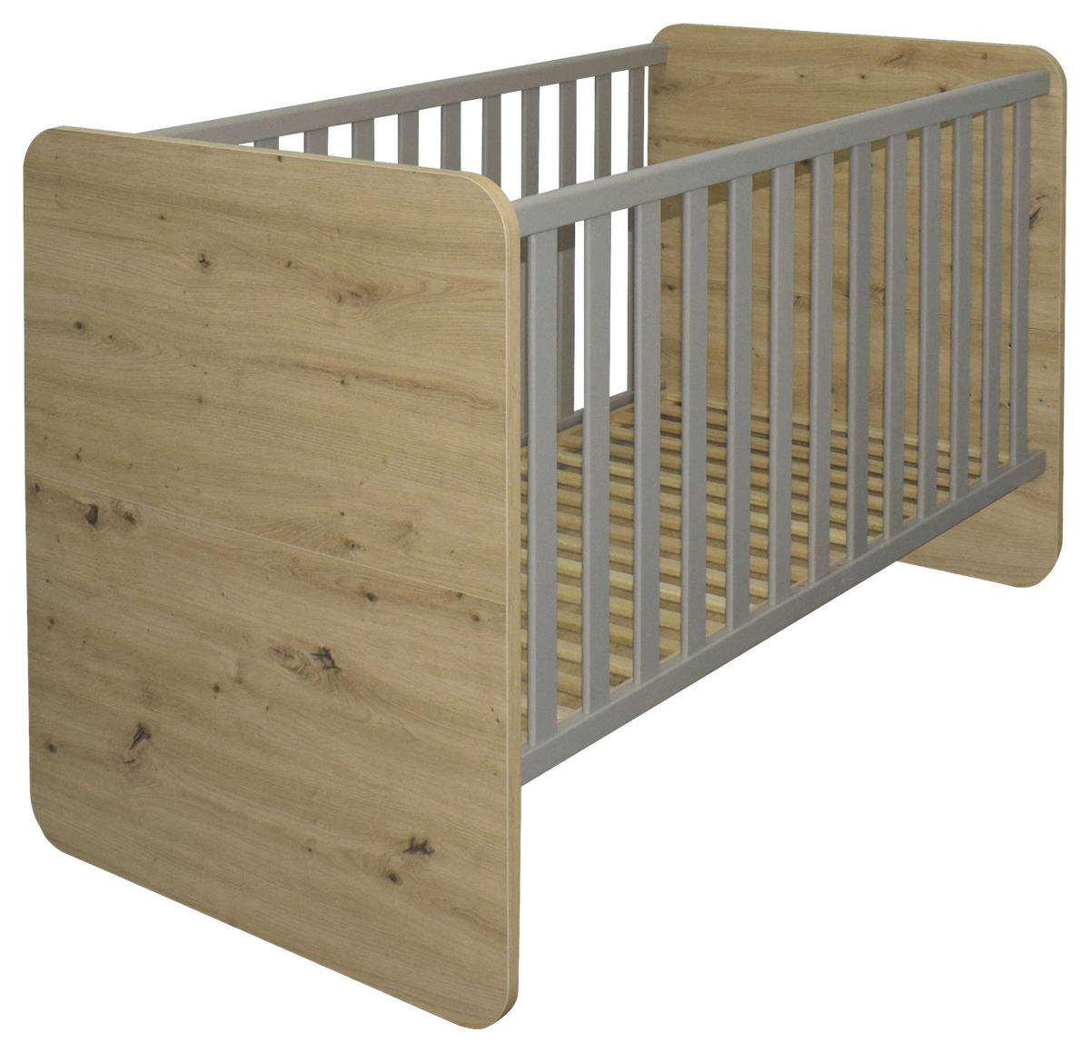 GITTERBETT Lilly  - Eiche Artisan/Grau, Basics, Holzwerkstoff (78/93/144cm)