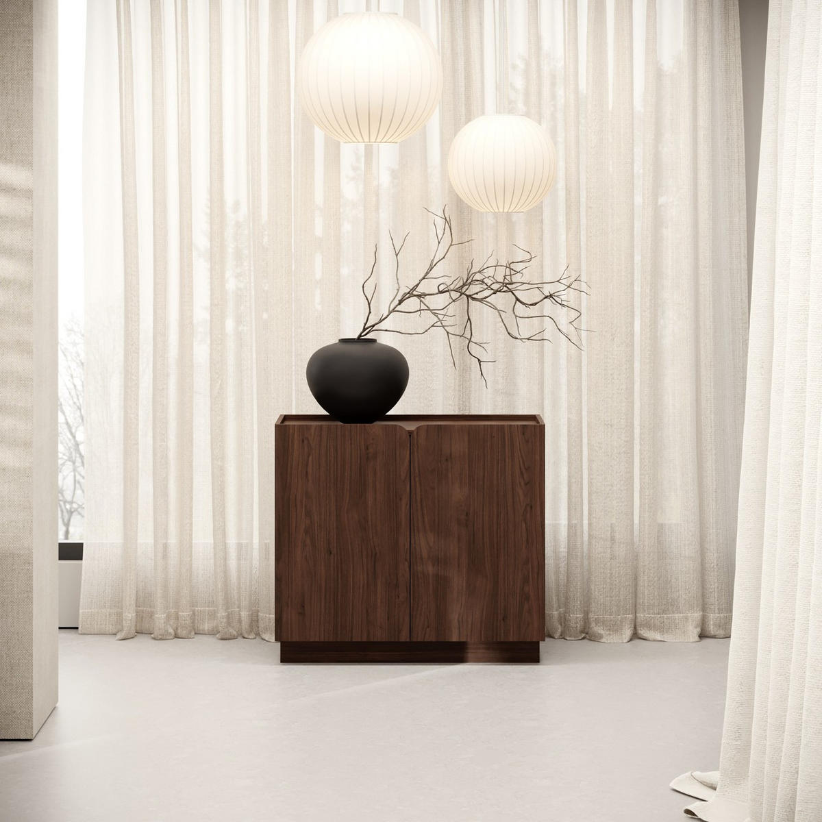 KOMMODE , 90/85,5/40 cm,  - Walnussfarben, Design, Holzwerkstoff (90/85,5/40cm) - MID.YOU