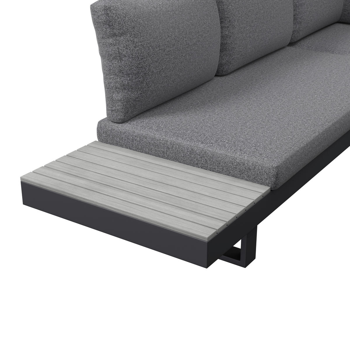 LOUNGEGARNITUR 245/329 cm Aluminium  - Dunkelgrau/Anthrazit, MODERN, Kunststoff/Textil (245/329cm) - Ambia Garden