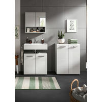 KOUPELNA vysoce lesklá bílá  - černá/barvy chromu, Moderní, kompozitní dřevo/plast (130cm) - MID.YOU