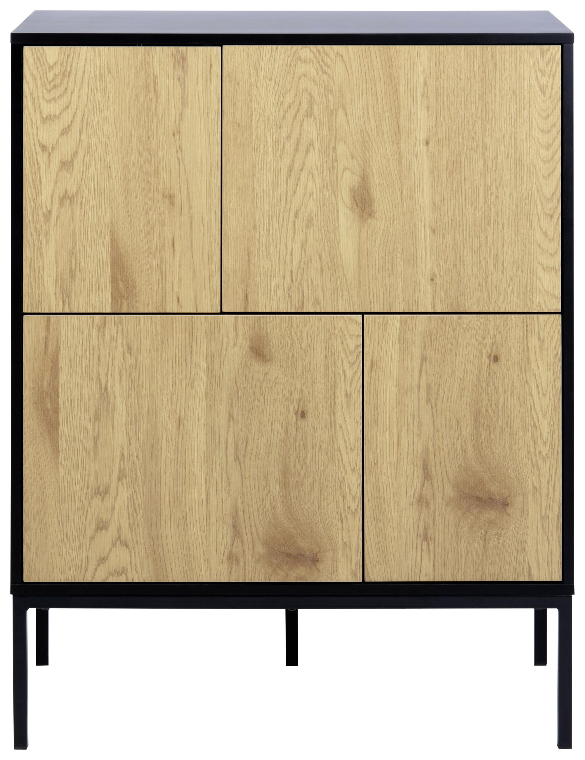 ANRICHTE bedruckt - Eichefarben/Schwarz, MODERN, Metall (80/103/40cm) - MID.YOU
