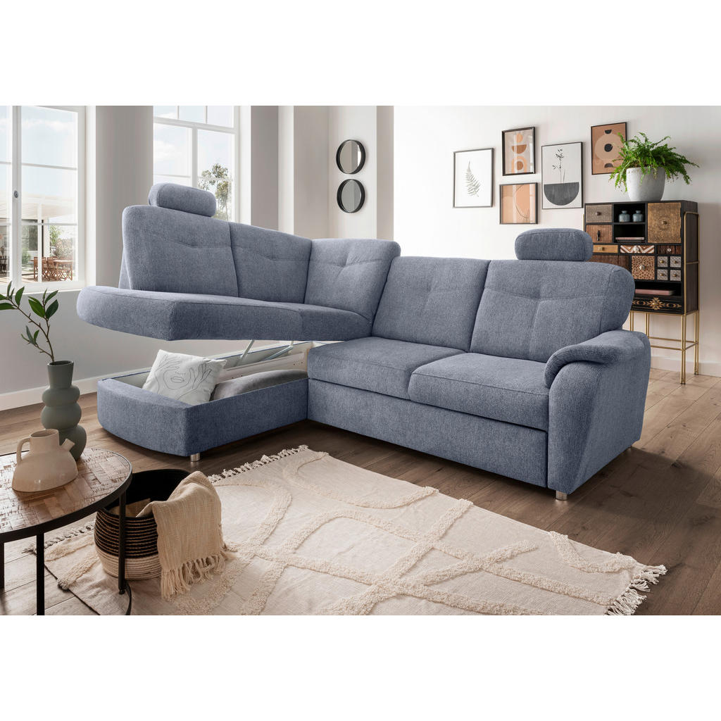 Thumbnail - Livetastic Eckschlafsofa, Hellblau, Textil, 4,5-Sitzer, 264x180 cm, Liegefunktion, seitenverkehrt erhältlich, Schlafen a...