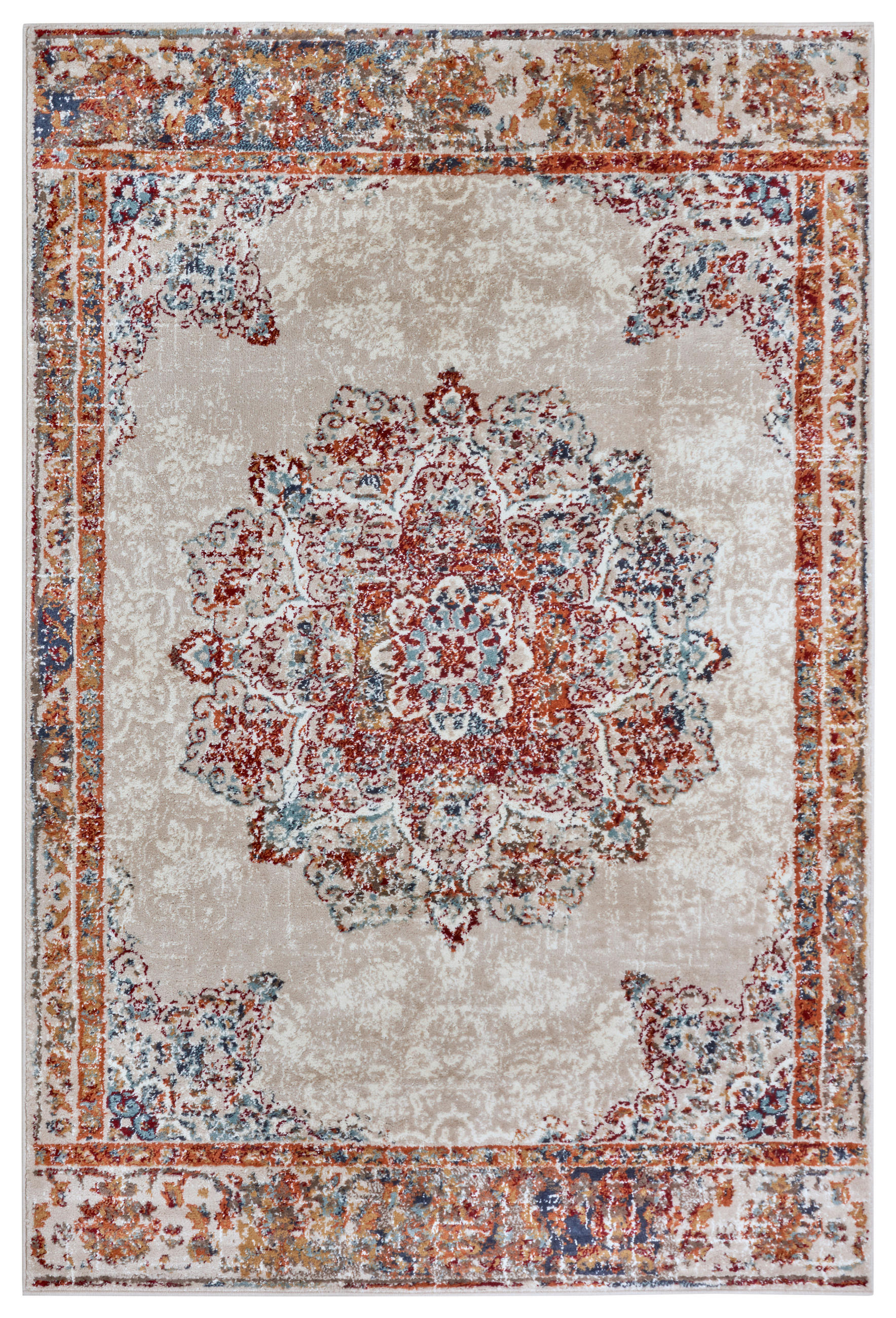 FLACHWEBETEPPICH 80/120 cm Luxor Creme, Multicolor  - Multicolor/Creme, Design, Kunststoff/Textil (80/120cm)
