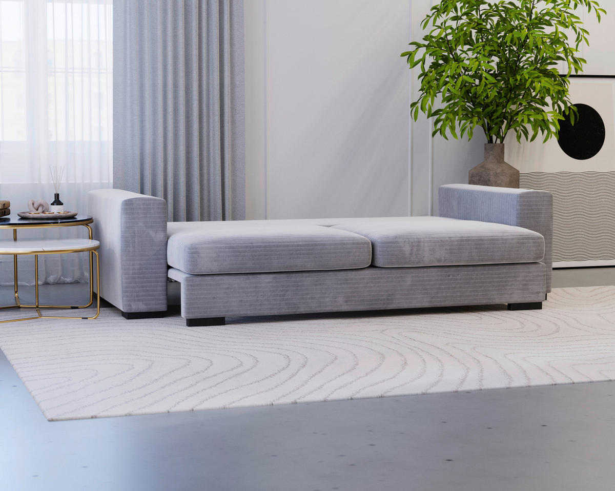 SCHLAFSOFA in Flachgewebe Taupe  - Taupe/Schwarz, Konventionell, Kunststoff/Textil (236/78/114cm) - Carryhome