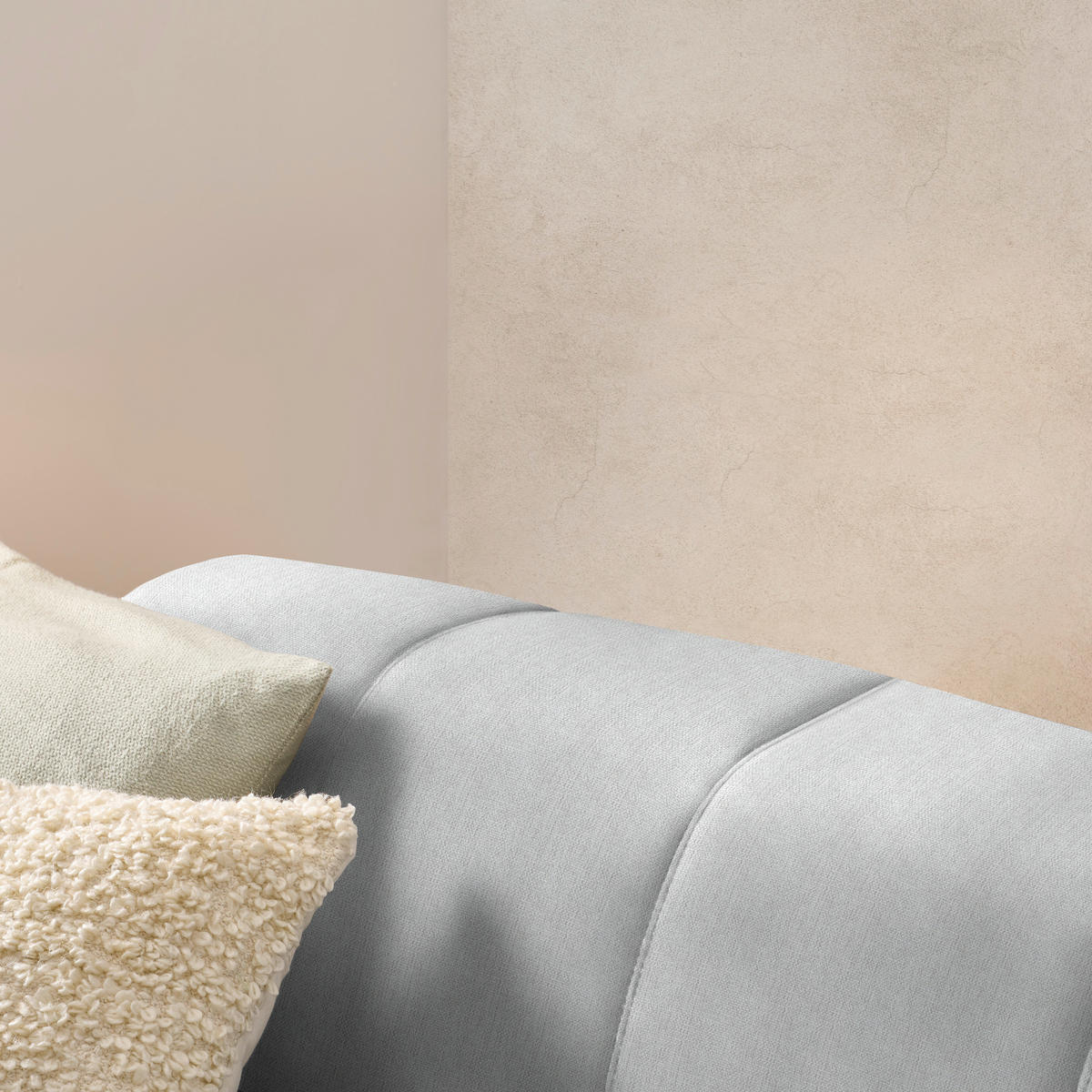 ECKSOFA in Chenille Hellgrau  311/167 cm  - Hellgrau/Schwarz, Design, Textil/Metall (311/167cm) - Xora