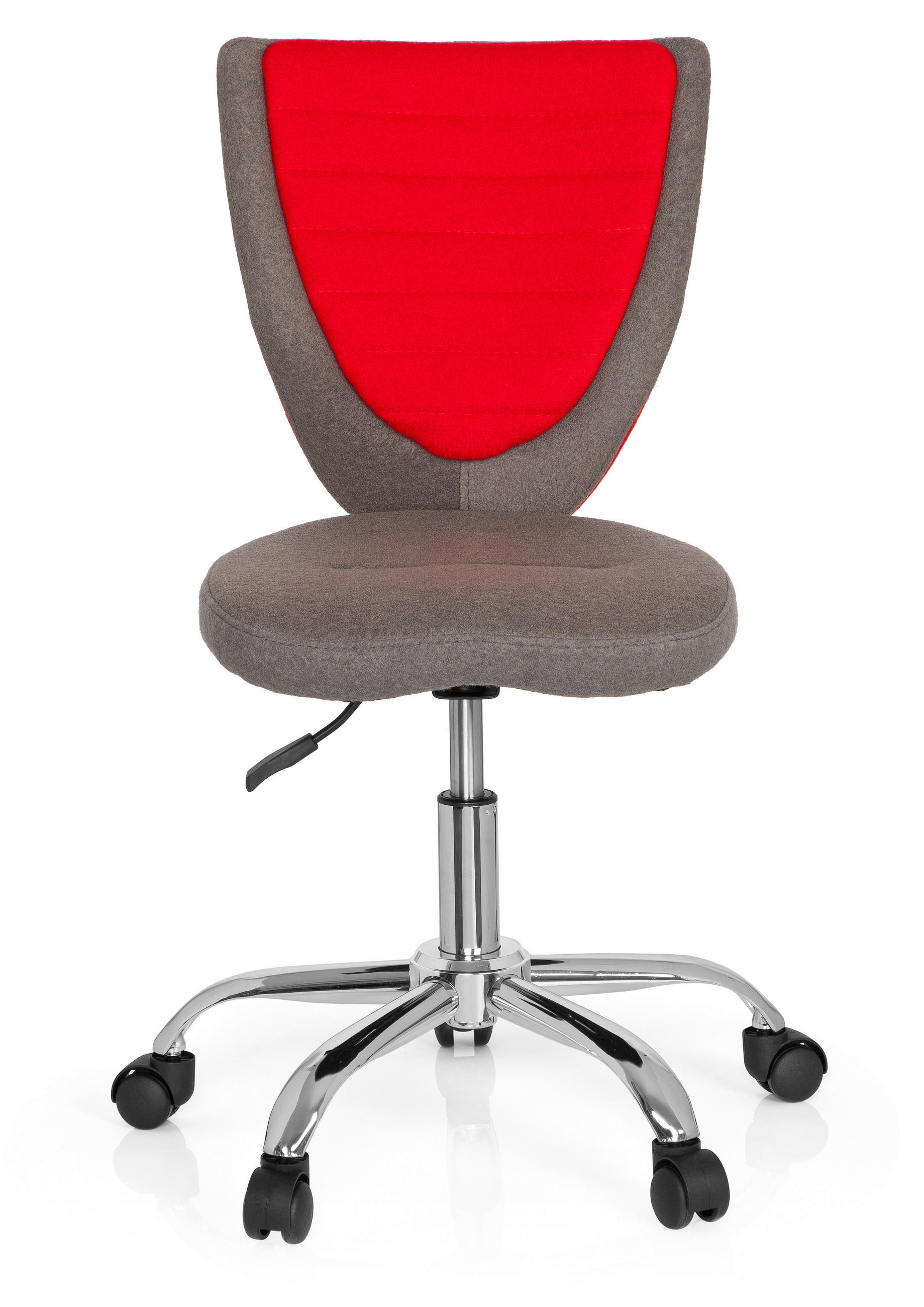 JUGENDDREHSTUHL Filz Grau, Rot  - Rot/Silberfarben, MODERN, Kunststoff/Textil (41/94/41cm) - MID.YOU