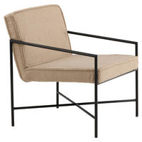 SESSEL in Teddystoff Schwarz, Beige  - Beige/Schwarz, Design, Textil/Metall (66/78/65cm) - Livetastic