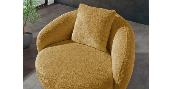 COCKTAILSESSEL Chenille Senfgelb - Senfgelb/Schwarz, LIFESTYLE, Textil/Metall (101/79/96cm) - Xora