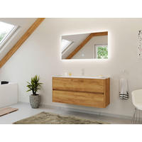 BADEZIMMER 2-teilig  in 120 cm  - Eichefarben/Weiß, Basics, Holzwerkstoff/Stein (120cm) - MID.YOU