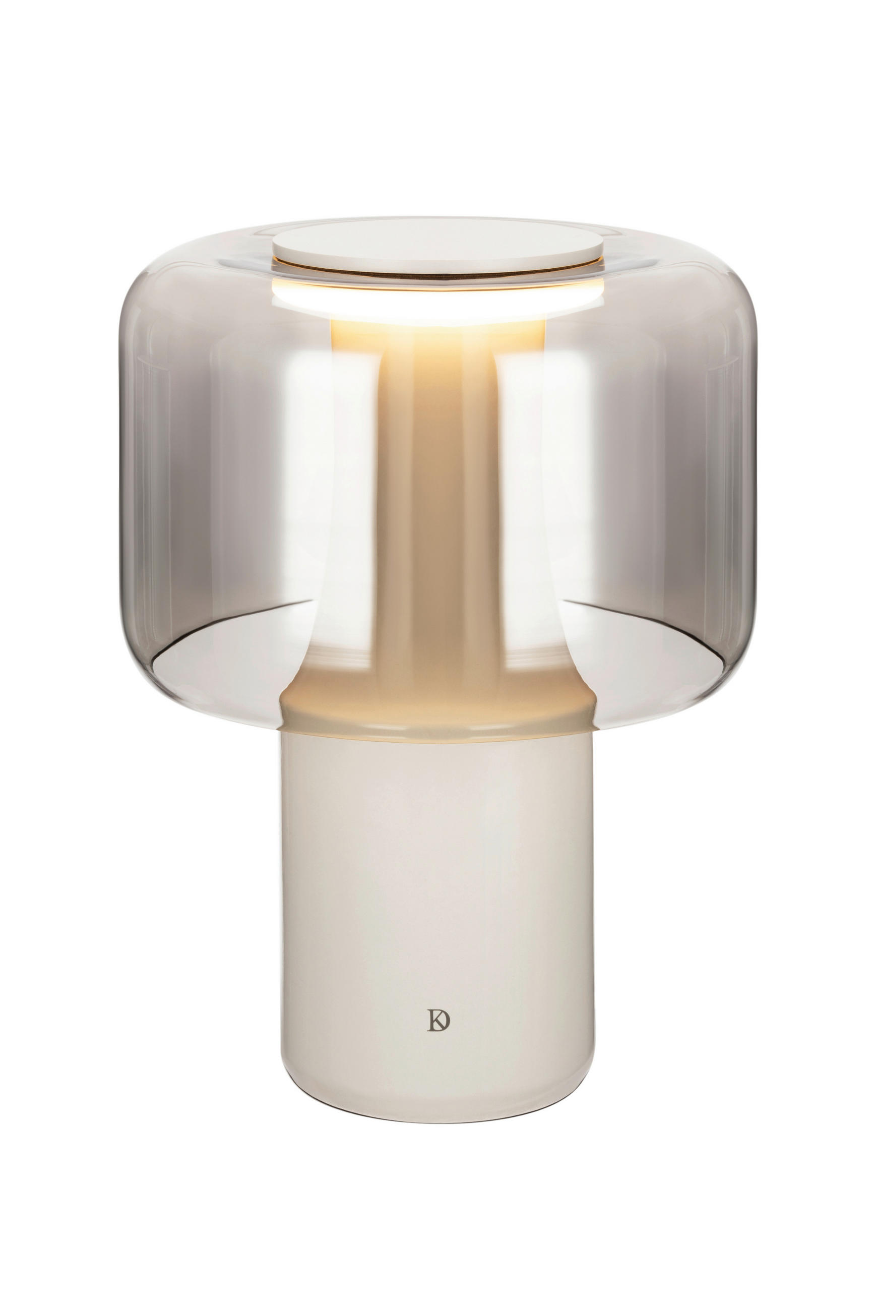 LED ASZTALI LÁMPA - szürke, Design, Üveg/fém (28/38,4cm) - Dieter Knoll
