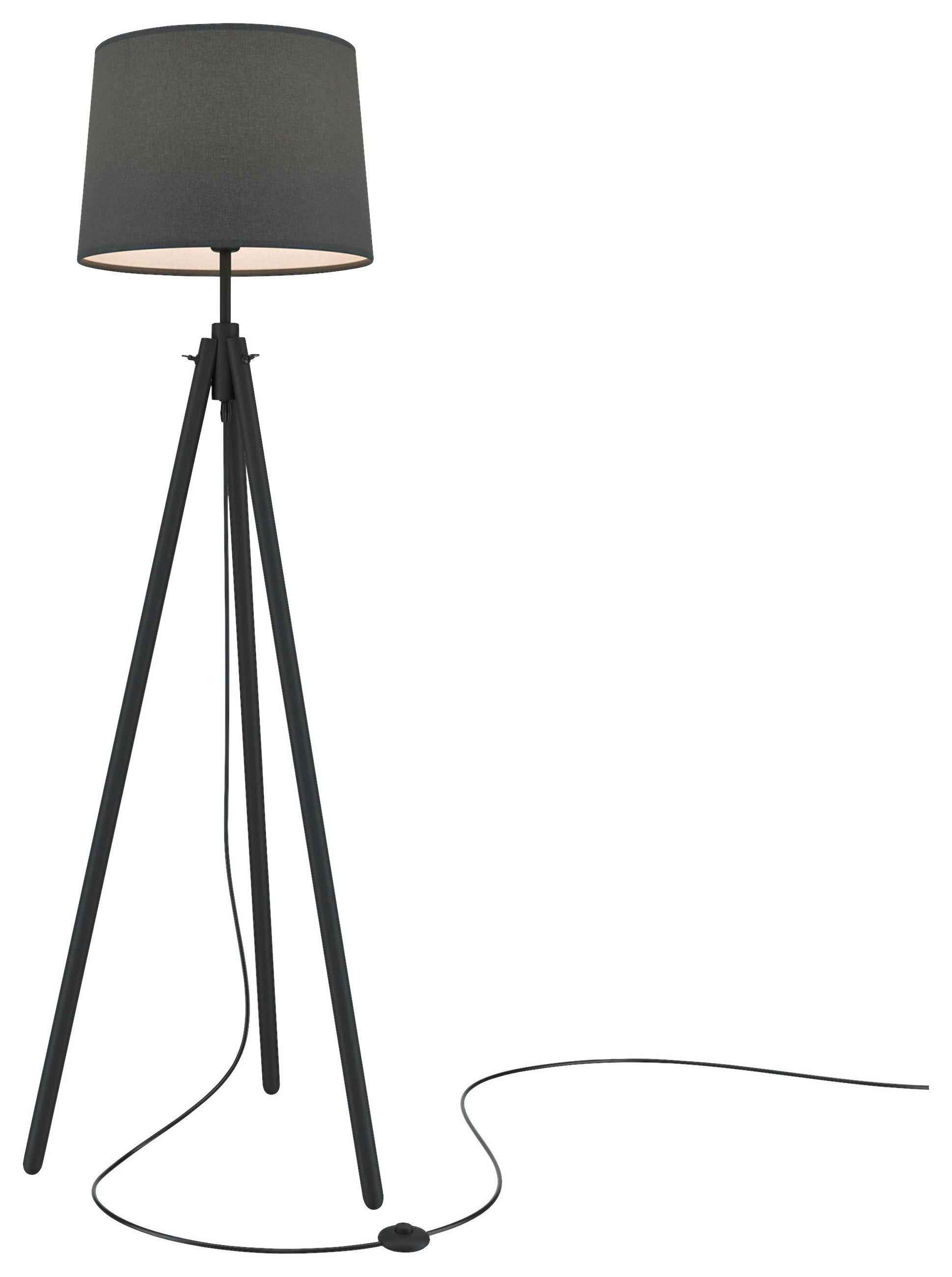 STOJACIA LAMPA, 44/164,2/60,7 cm - čierna, Trend, kov/drevo (44/164,2/60,7cm)