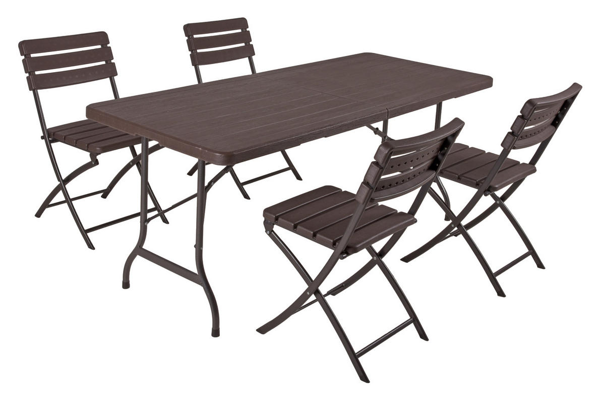 GARTENSET Stahl  - Schwarz/Braun, Basics, Kunststoff/Metall (83/83/54cm) - Gardenson