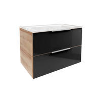 WASCHTISCHKOMBI  - Chromfarben/Eichefarben, Basics, Glas/Holzwerkstoff (80/55,7/50,1cm) - MID.YOU