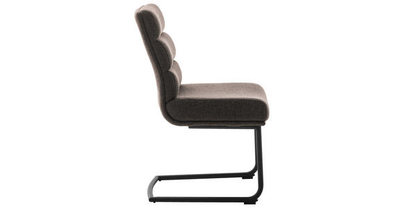 SCHWINGSTUHL  in Stahl Webstoff  - Schwarz/Cappuccino, Design, Textil/Metall (47/90/64cm) - Dieter Knoll