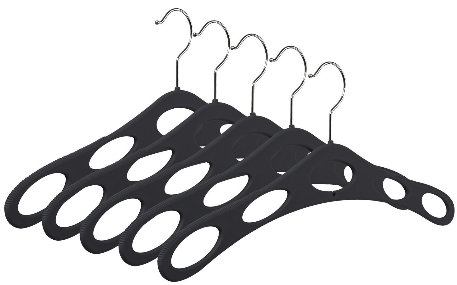 KLEIDERBÜGELSET 5-TEILIG 43 cm Kunststoff  - Anthrazit, Design, Kunststoff (43cm)