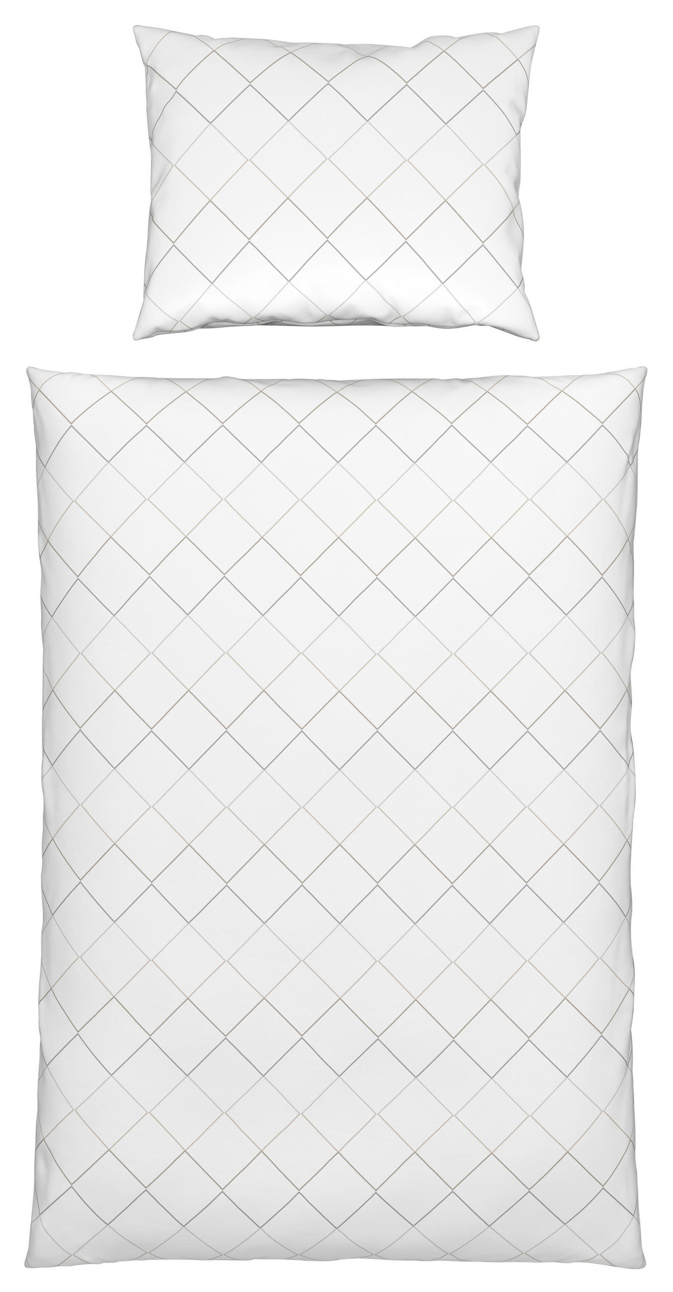 Renforce Bettwäsche 140x200 cm Kimi Baumwolle Weiß/Beige