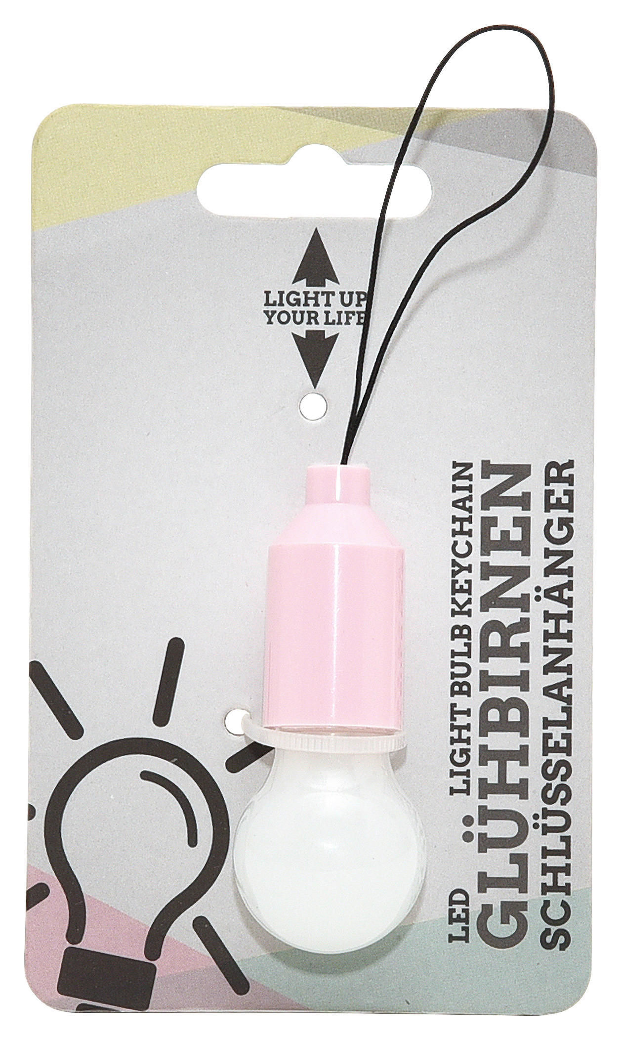 Schlüsselanhänger Mini Glühbirne mit Licht Kunststoff