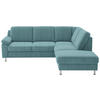 ECKSOFA in Webstoff Türkis  - Türkis/Alufarben, Konventionell, Textil/Metall (241/200cm) - Beldomo System