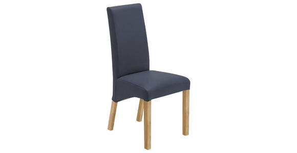 STUHL Lederlook Eichefarben, Dunkelblau - Eichefarben/Dunkelblau, KONVENTIONELL, Holz/Textil (47/102/57cm) - Carryhome