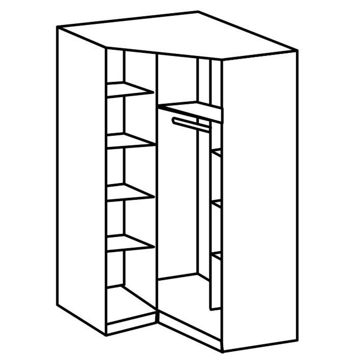 ECKSCHRANK 120/216/120 cm  - Chromfarben/Weiss, Modern, Glas/Holzwerkstoff (120/216/120cm) - MID.YOU