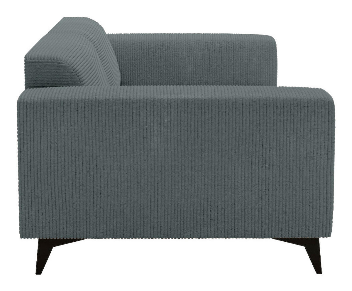 2-SITZER-SOFA Cord Graphitfarben  - Schwarz/Graphitfarben, KONVENTIONELL, Textil/Metall (207/75/104cm) - Carryhome