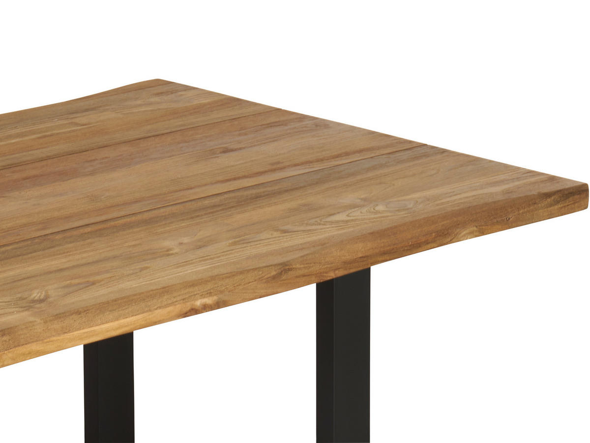 GARTENTISCH 220/100/76 cm Holz, Metall rechteckig  - Anthrazit/Teakfarben, Design, Holz/Metall (220/100/76cm) - Amatio