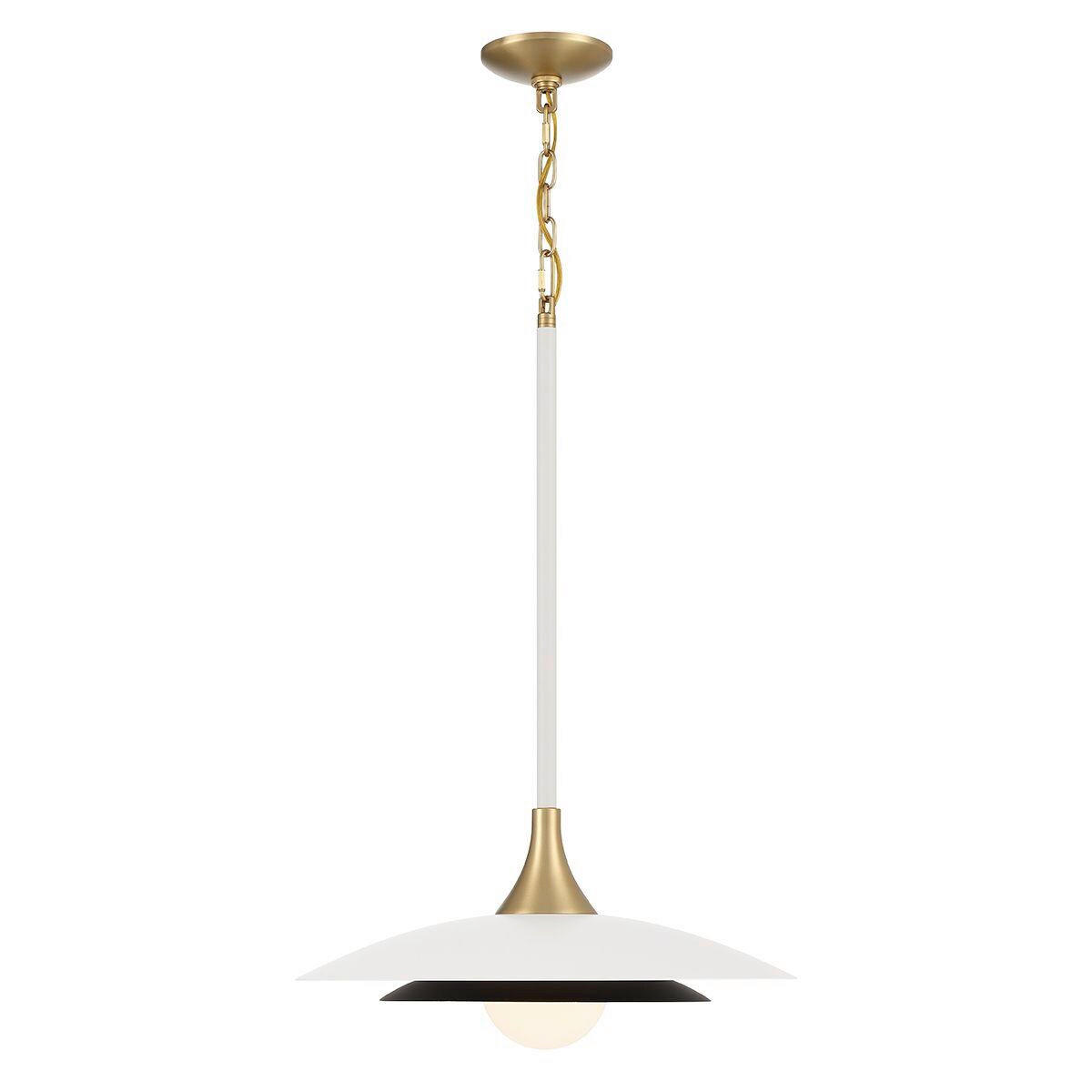 LED-PENDELLEUCHTE 46/75 cm  - Weiß, KONVENTIONELL, Glas/Metall (46/75cm) - Elstead Lighting