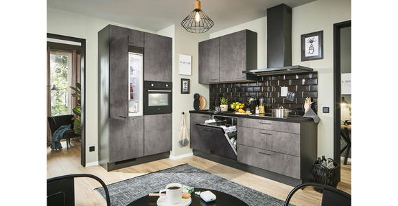 ECKKÜCHE 120/220 cm in Graphitfarben, Schwarz - Chromfarben/Schwarz, Design, Holzwerkstoff/Metall (120/220cm) - Xora