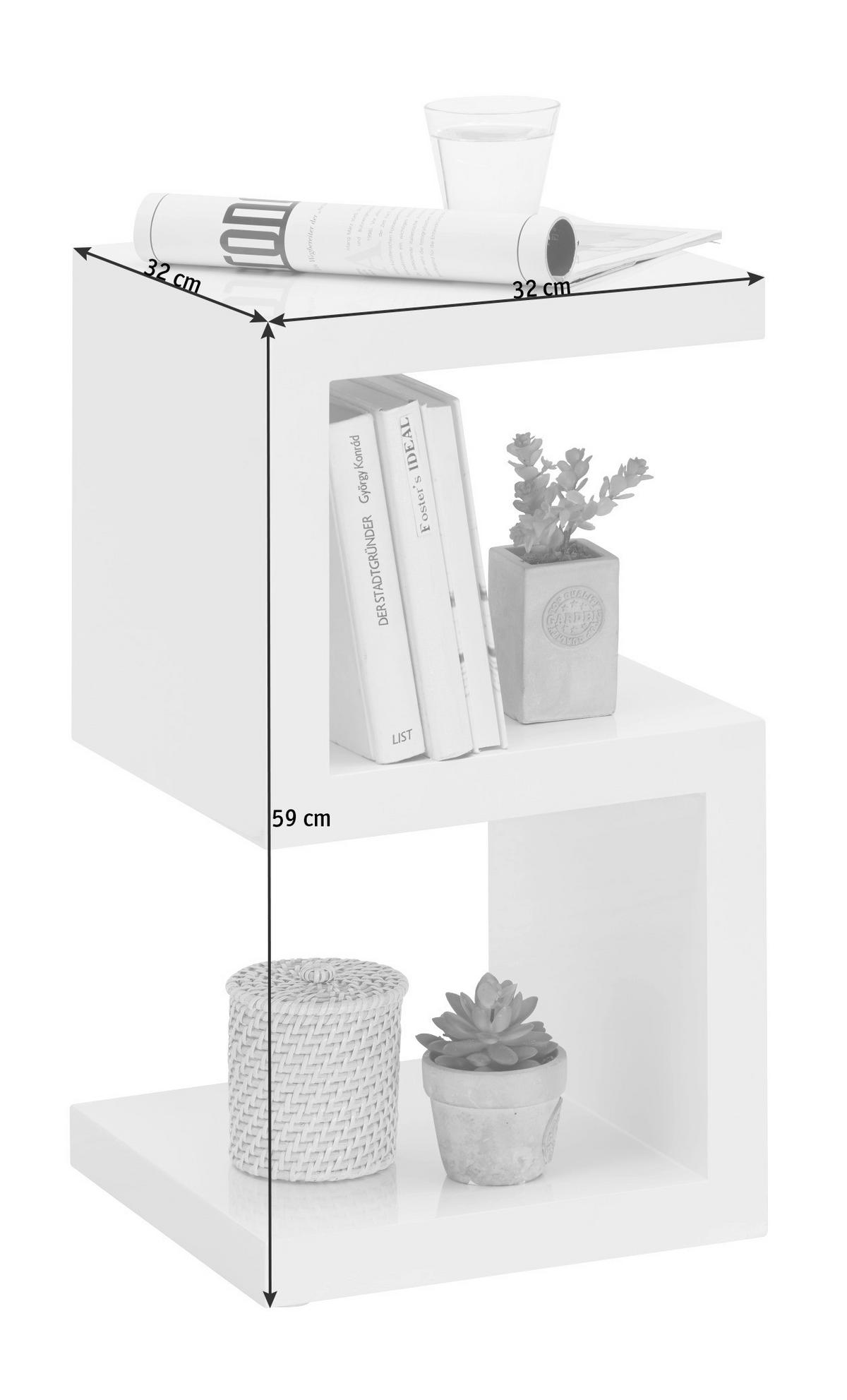 BEISTELLTISCH in Holzwerkstoff 32/32/59 cm  - Weiss, Trend, Holzwerkstoff (32/32/59cm) - Xora