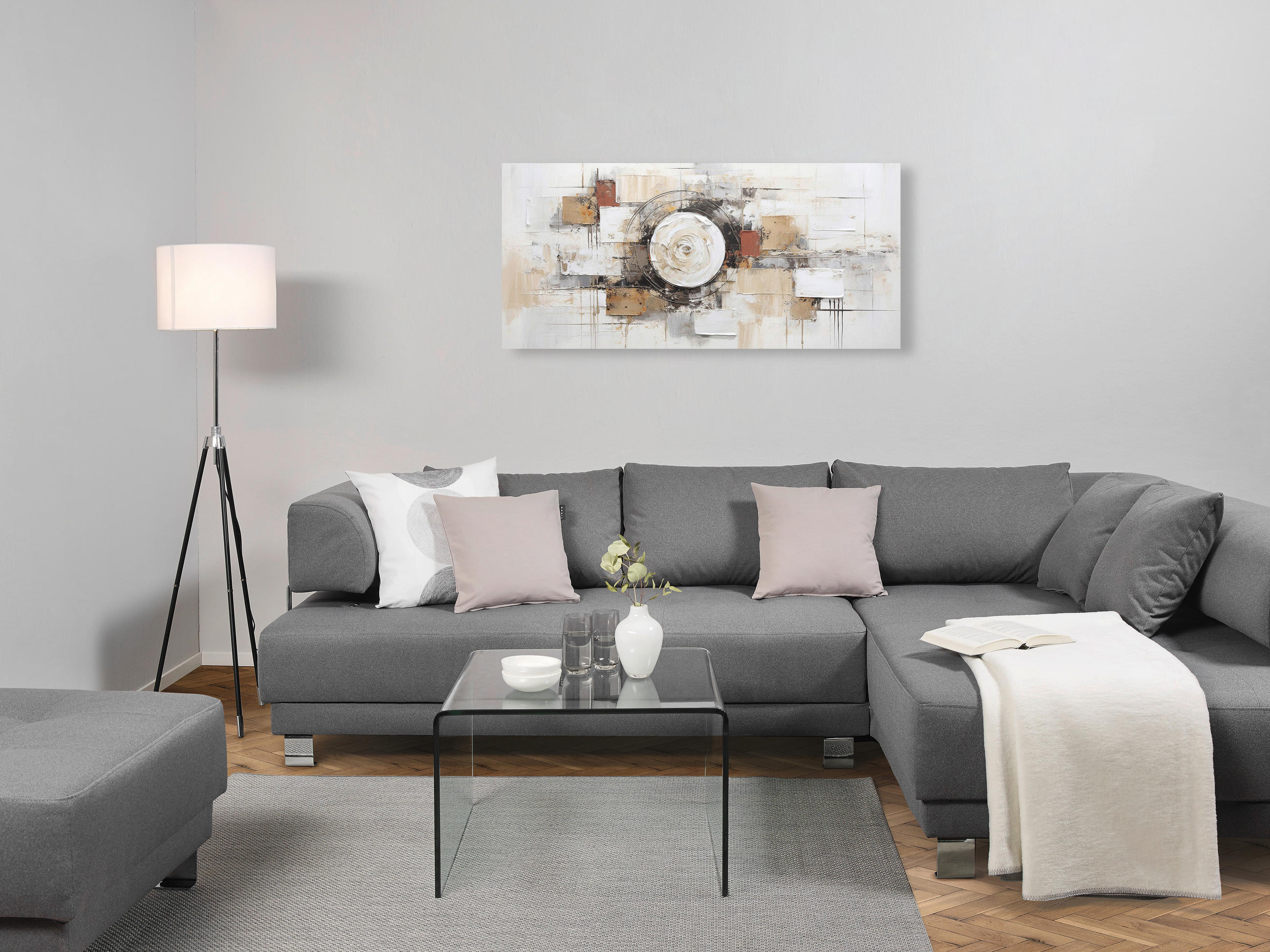 ÖLGEMÄLDE Abstraktes 150/70 cm  - Braun, Design, Holz/Kunststoff (150/70cm) - Monee