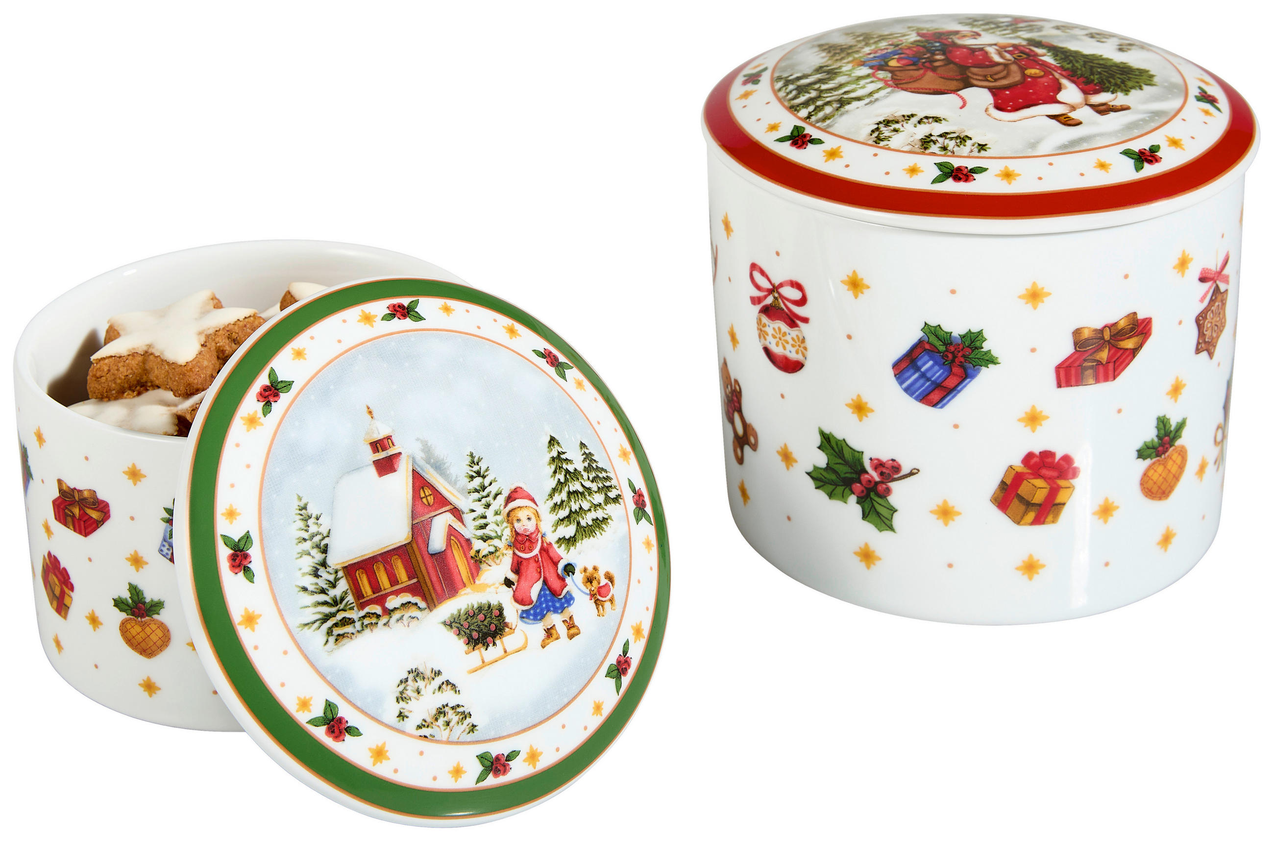 DÓZA NA SUŠIENKY  - biela/zelená, Konventionell, keramika (13/10cm) - X-Mas