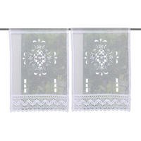 KURZGARDINEN 2ER SET     - Weiß, KONVENTIONELL, Textil (30cm)